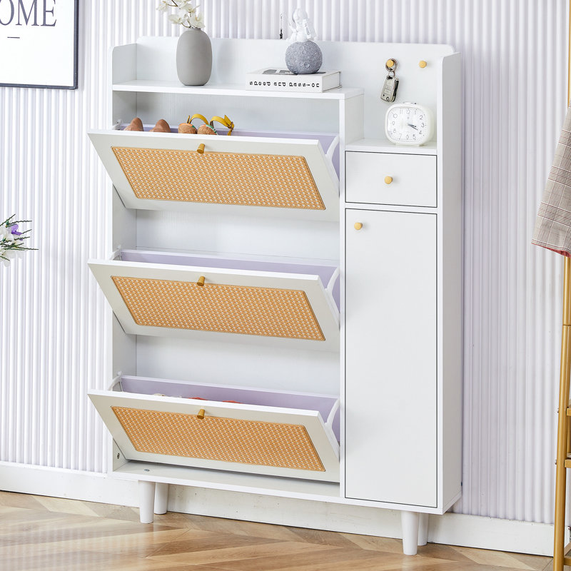 buthreing Modern Minimalist Storage Cabinet Japanese Rattan Shoe Cabinet Bed Top Cabinet Small Home Furniture. Suitable For Corridors And Living Rooms Wayfair